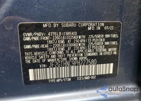 2023 Subaru Crosstrek Limited from USA, damaged, VIN JF2GTHNC9PH227580